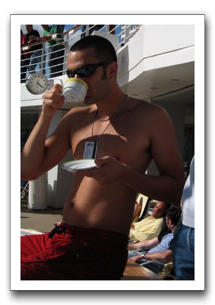 Tea in the jacuzzi
